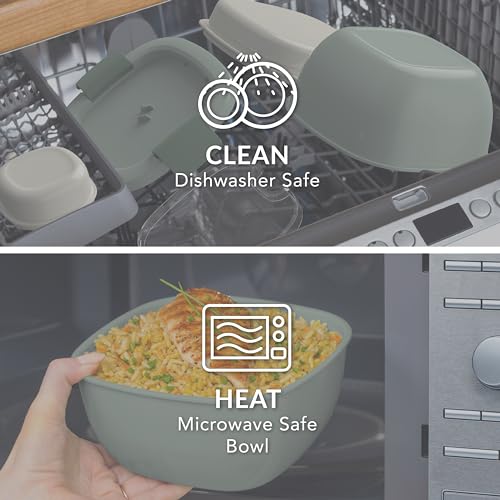 Image of Bentgo Salad Container, Lunch Bowl with 4-Compartment Toppings Tray, 54 oz