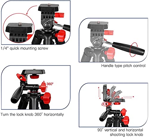 YQDSY Vt-832 Tragbare Aluminiumlegierung Einstellbares Stativ Für Slr-Kamera-Reisefotografie Schwarz Wandmontage – Bild 8