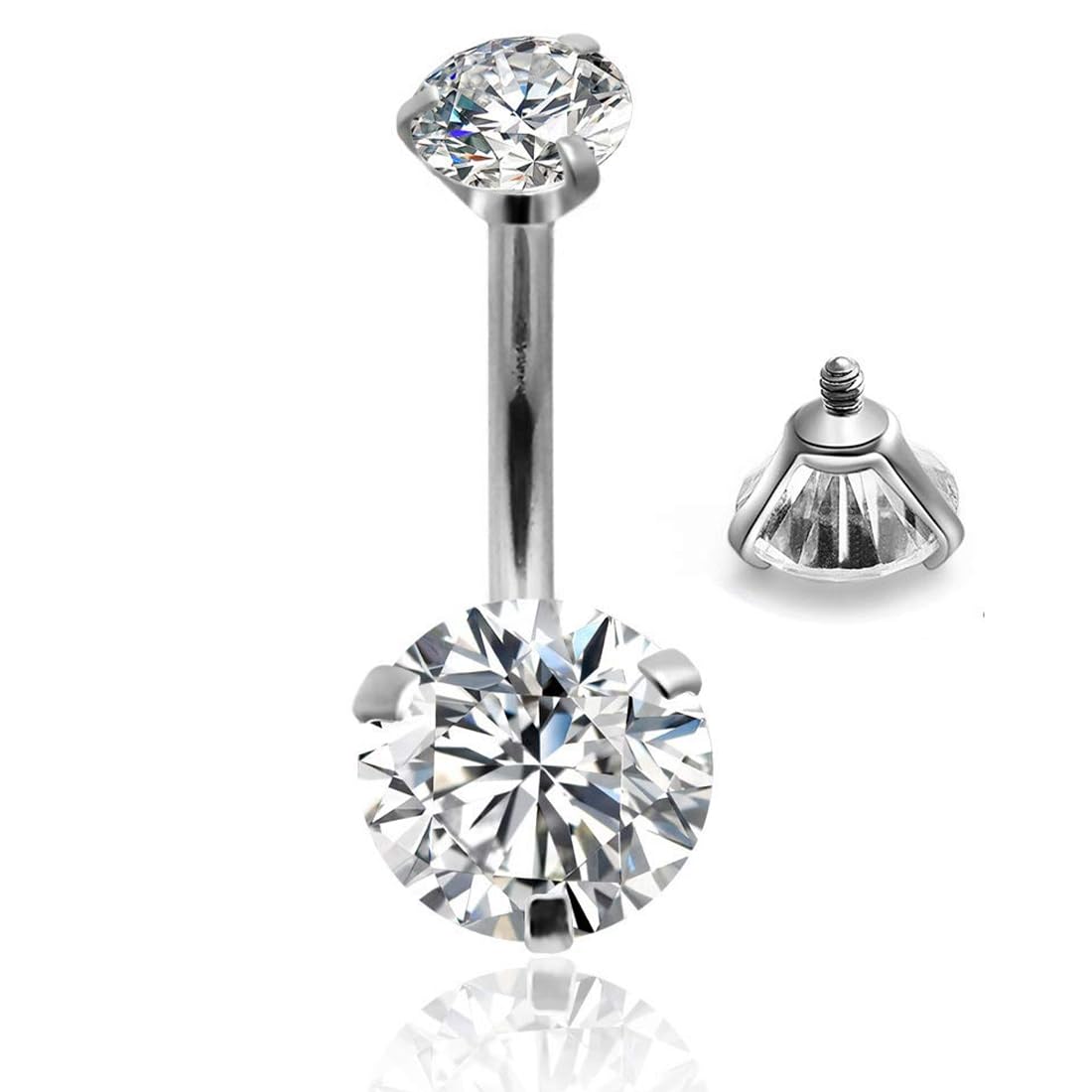 4 Pezzi Piercing Per Ombelico - Argento E Oro - Acciaio Chirurgico 316L - Donne - Foto 13