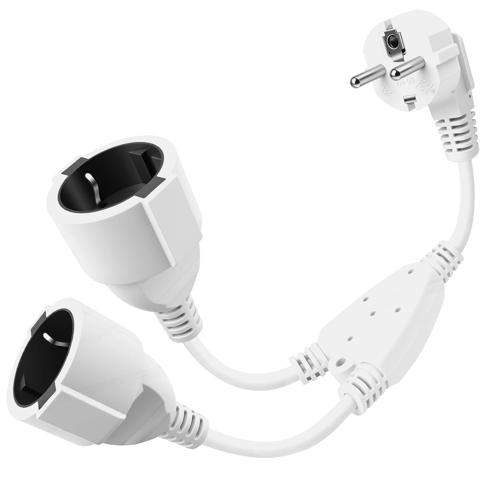 Podwójna Wtyczka do Gniazdka, Adapter Gniazdka Dwudrożny, 250V, 16A, 3680W, do Domu, Biura, Kuchni, Kompatybilny z Komputerem, Laptopem, Drukarkami i Sprzętem Biurowym