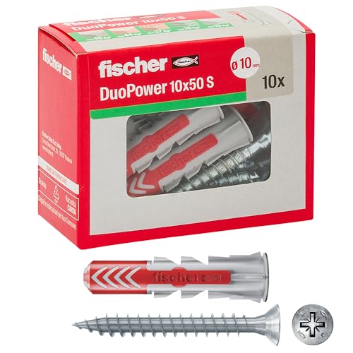 Fischer 10x Tasselli Duopower con Vite, 10 X 50 mm, per...