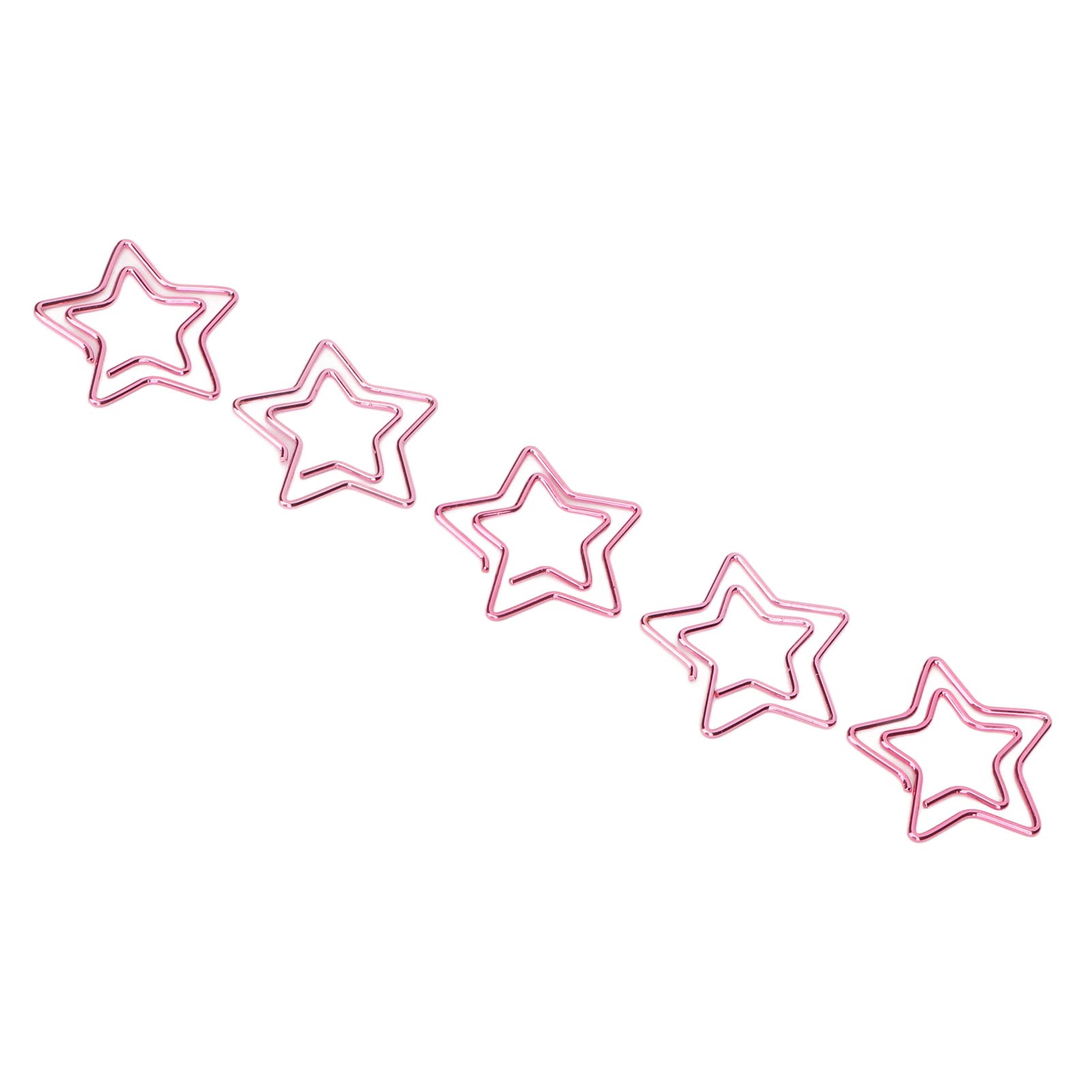 Graziose graffette, 24 graffette a forma di stella, graffette metalliche antiruggine con processo di placcatura rosa, for ufficio, libri scolastici, promemoria, carta, poster