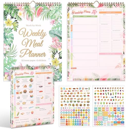 52-Week Meal Planner Notebook with Stickers – All-in-One Weekly F...