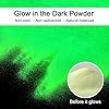 Renfio Glow Powder, 3.5oz 100g Glow in The Dark Face Paint Mica Powder, Fluorescent Luminous Resin Pigment Dye for Supplies, Gel Nail Polish, Slime, Art Painting, Halloween Party - White to Green #1