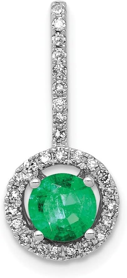 Diamond2Deal 14k White Gold Halo Diamond and .60ct Gemstone Pendant