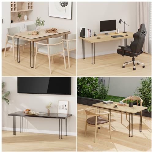 HIDALIFE 28 Inch Metal Table Legs, 900lbs Load Capacity, 1/2\'\' Diameter 3 Steel Rods Furniture Legs for Dinning Table, Coffee Table, Bench, Night Stand (Black, 4PCS) - Thumbnail 6