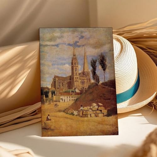 Cathédrale de Chartres Corot impression toile déco murale 30x45cm - 3