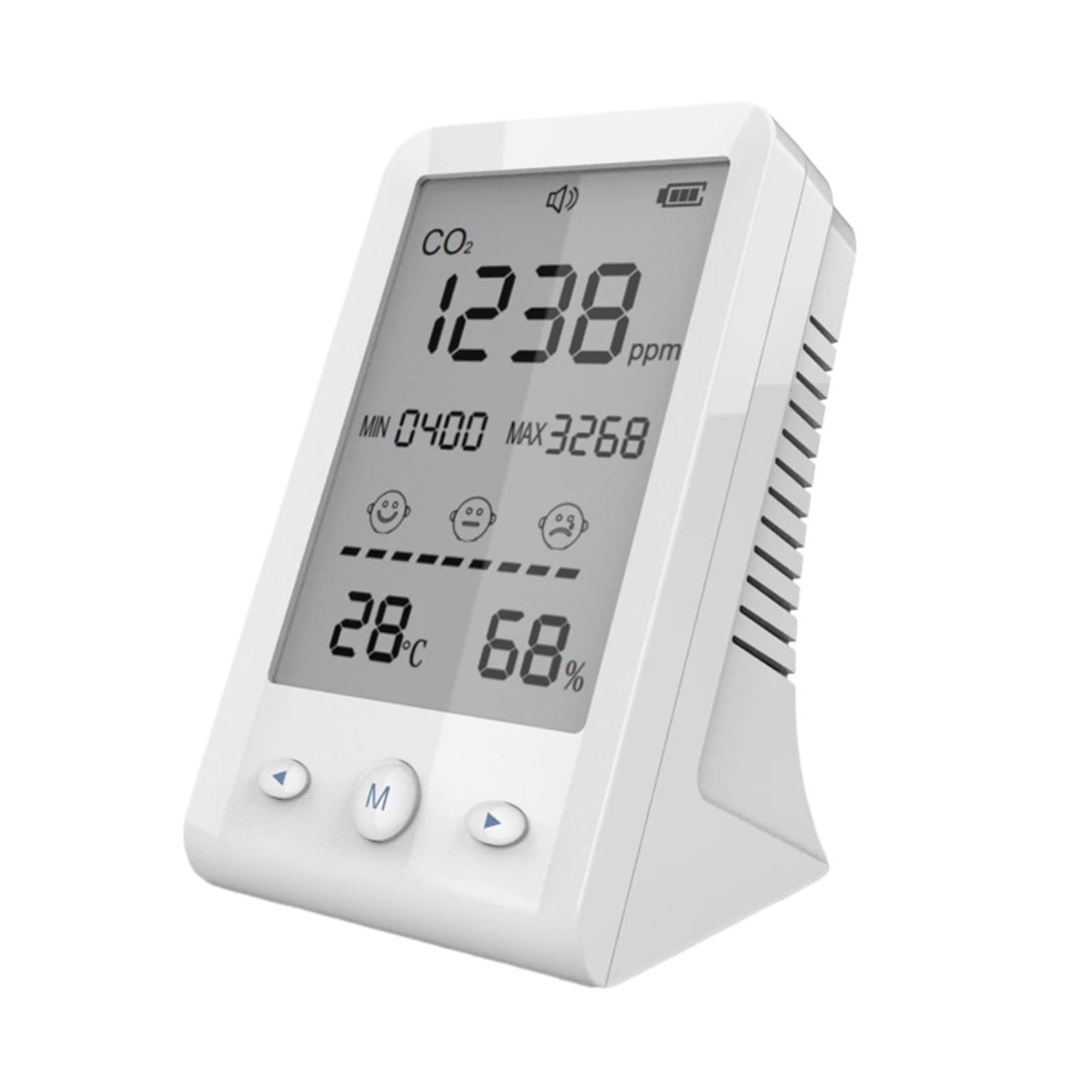 Monitor de co2, Sensor infrarrojo de CO2, Detector Calidad del Aire, Monitor Temperatura y Humedad dióxido Carbono, medidor Interior, analizador Digital Gases para el hogar