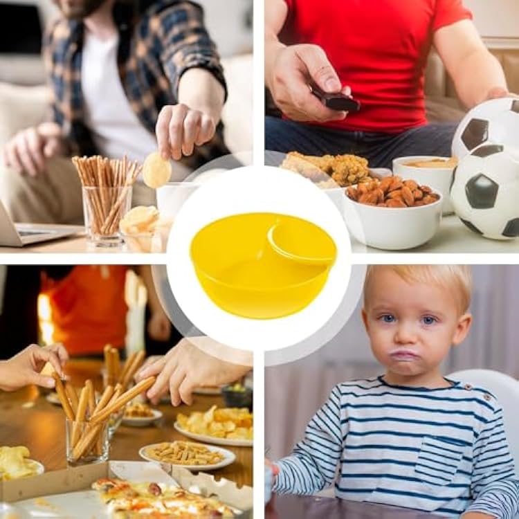 Snack and Dip Bowls - Dip Snack Bowl, Anti-Soggy Cereal Bowl, Snack and Dip Bowls | Stackable Plate with Dipping Section, Cracker Bowls Divided Platters, Bread Dipping Bowls