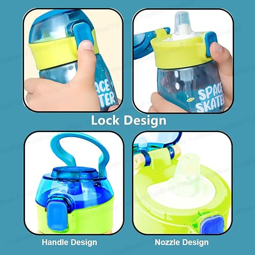 Image of FunBlast Cute Water Bottle with Sipper, Water Bottle for kids, Sipper Bottle for Kids - Anti-leak Cartoon Kids Water Bottle for Kid (630 ML) (Astronaut)