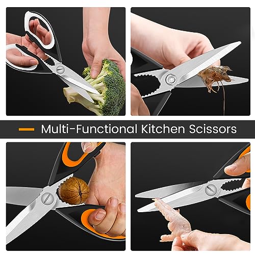 Vaasee 2 Pack Sharp Kitchen Scissors Set with Magnetic Holder - image 3