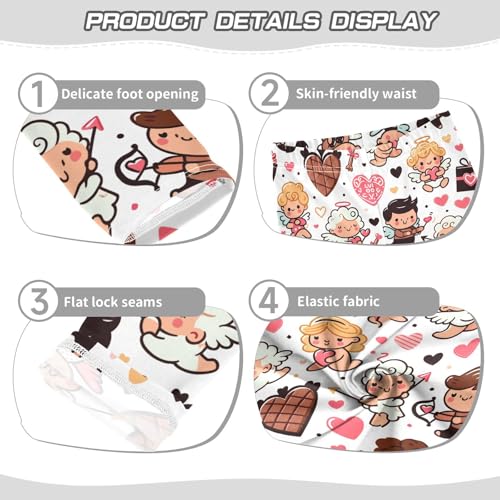 Cherubs Hearts and Love Arrows Girls Leggings,Workout Leggings for Girls Toddler Athletic Leggings Size for 3-10T3