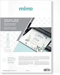 Mimo – Papel Fotográfico Semibrilho Textura Linho para Impressão - Corte Preciso – 200 g – A4 – 10 Folhas