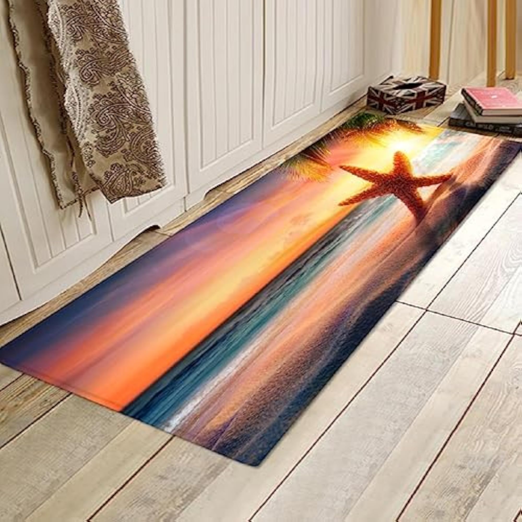 BNF® 3D Seaside Decorative Non-Slip Floor Mat Runner 40x120cm