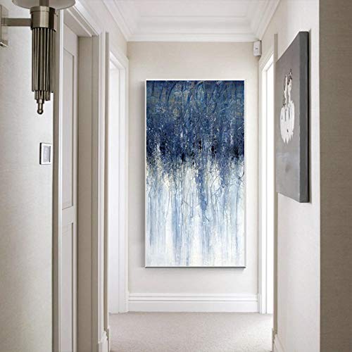 Impression d art mural bleu abstrait haute définition sur toile d artiste 60x120 cm