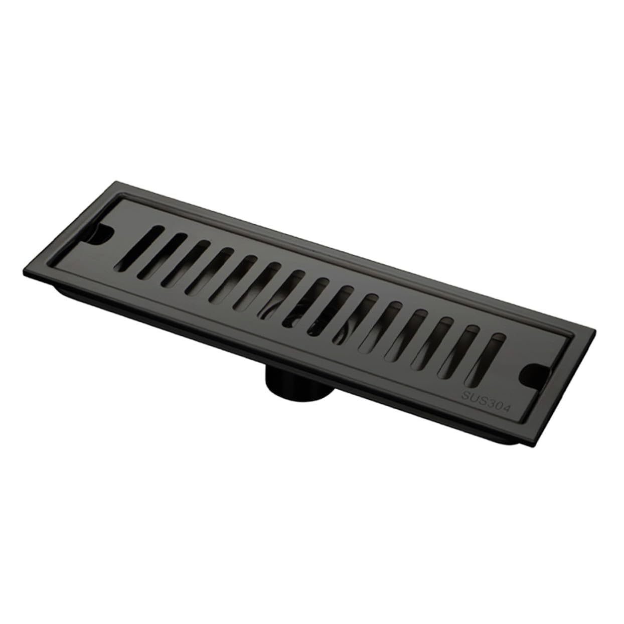 Schwarzer Edelstahl Bodenablauf Rechteckiger Linear Shower Drain mit Geruchsverschluss für Küche Hotel Dusche Langlebig Rostfrei Einfache Montage Haarsieb Integriert