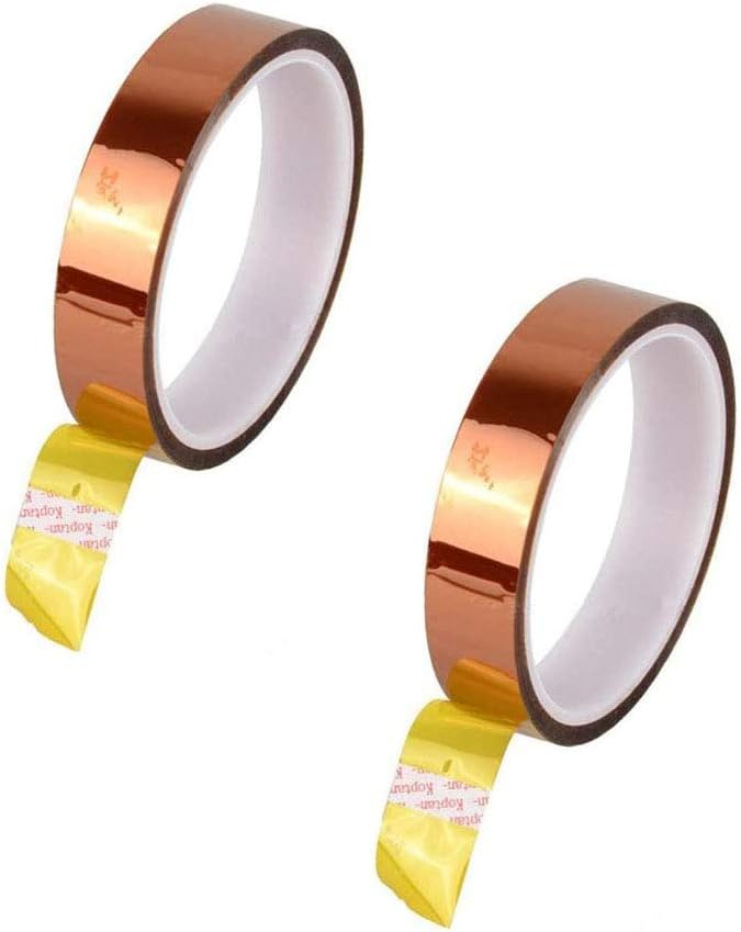 Ximimark 2mm 100ft Kapton Tape Adhesive High Temperature Heat Resistant Polyimide,2 Pcs
