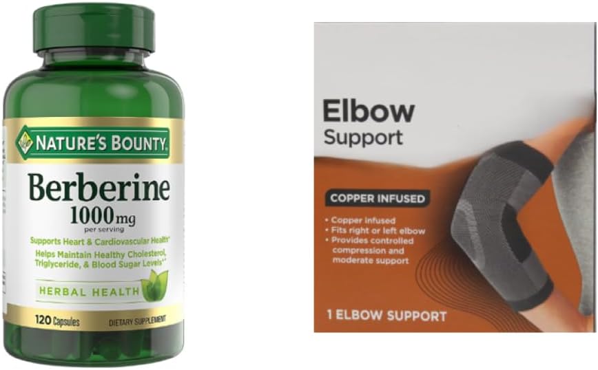 Nature's Bounty Berberine 1000mg Dietary Supplement for Heart and Blood Sugar Support – 120 Capsules