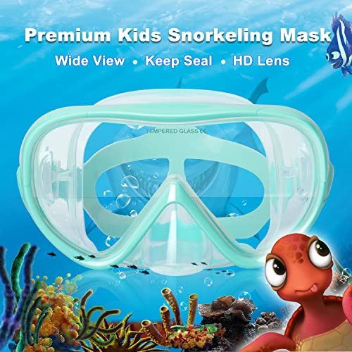 Image of Kids Snorkel Swim Mask, Child Diving Mask Anti-Fog Swim Goggles with Nose Cover for Snorkeling Diving Swimming