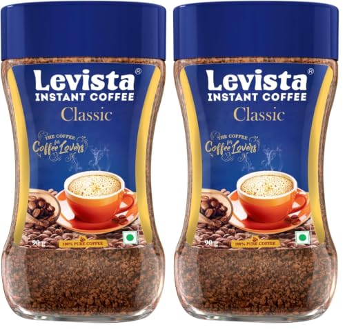 Image of Levista Classic Pure Instant Coffee 100 /90 GM JAR (Pack of 2)
