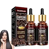 2 piezas de aceite esencial Hirinfinit con cafeína para el crecimiento del cabello,suero para oscurecer el cabello Caffeine'revive,suero para el crecimiento del cabello con cafeína (50 ml)