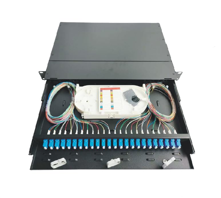 Patch Panel Fibra Ottica Estraibile 1U Rack 19", 24 Porte SC Simplex/LC Duplex, 430x322 mm, Vassoio Fusione Incluso (LE-FPP-DR1U-1)