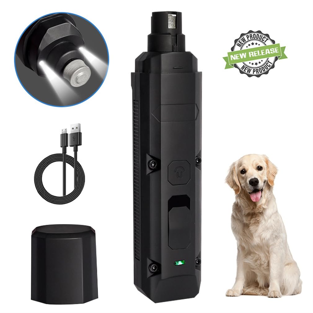 Cortaúñas para perros y gatos, lima de uñas eléctrica, pulido automático de uñas de bajo ruido y vibración, para perros grandes y pequeños, mascotas, gatos, aseo rápido, color negro