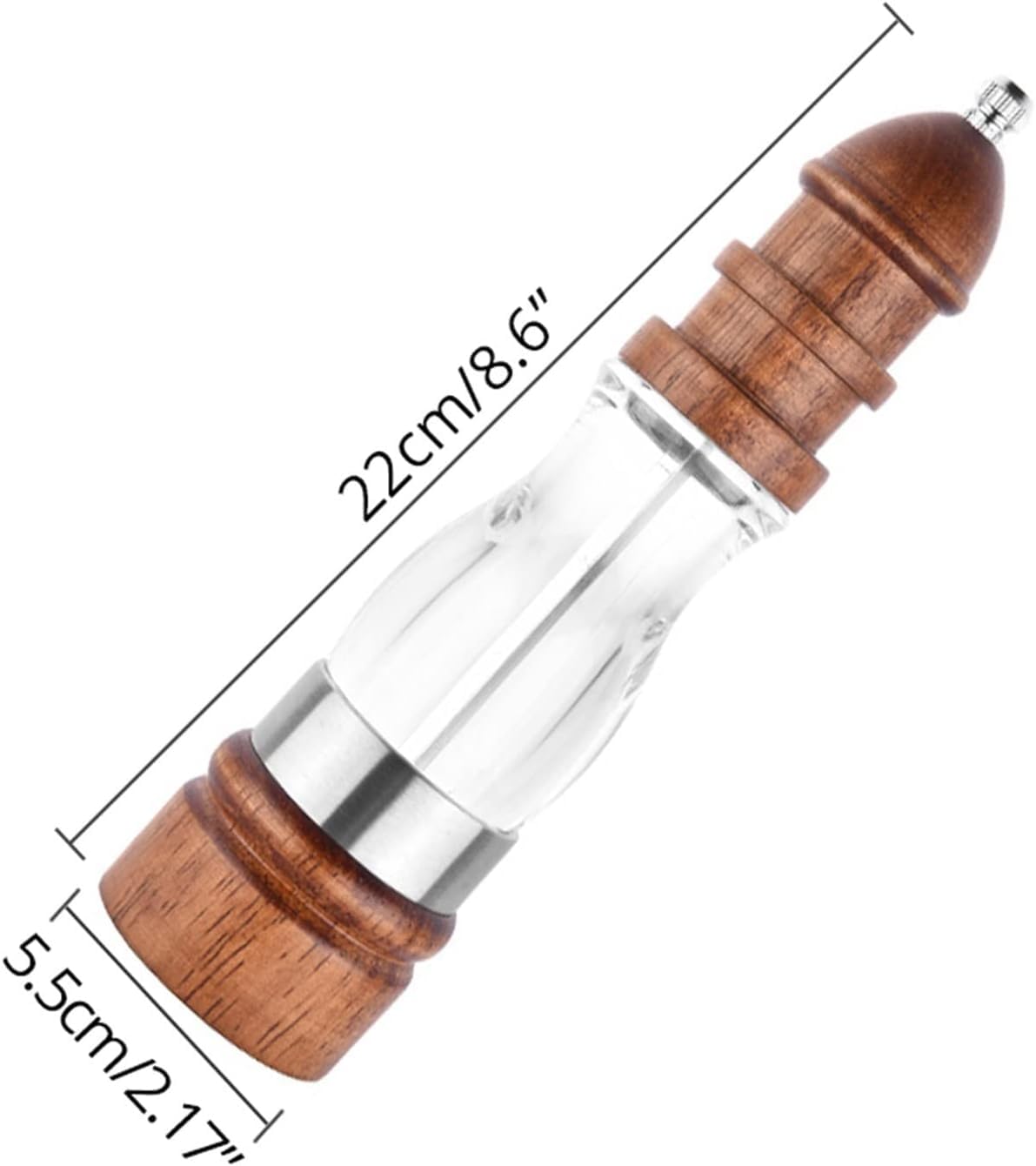 Küchenhelfer Salz- und Pfeffermühlen-Set aus Holz, einstellbare Grobheit, Keramikmahlwerk, manuelle Salz- und Pfefferstreuer, Pfeffermühle Langlebig