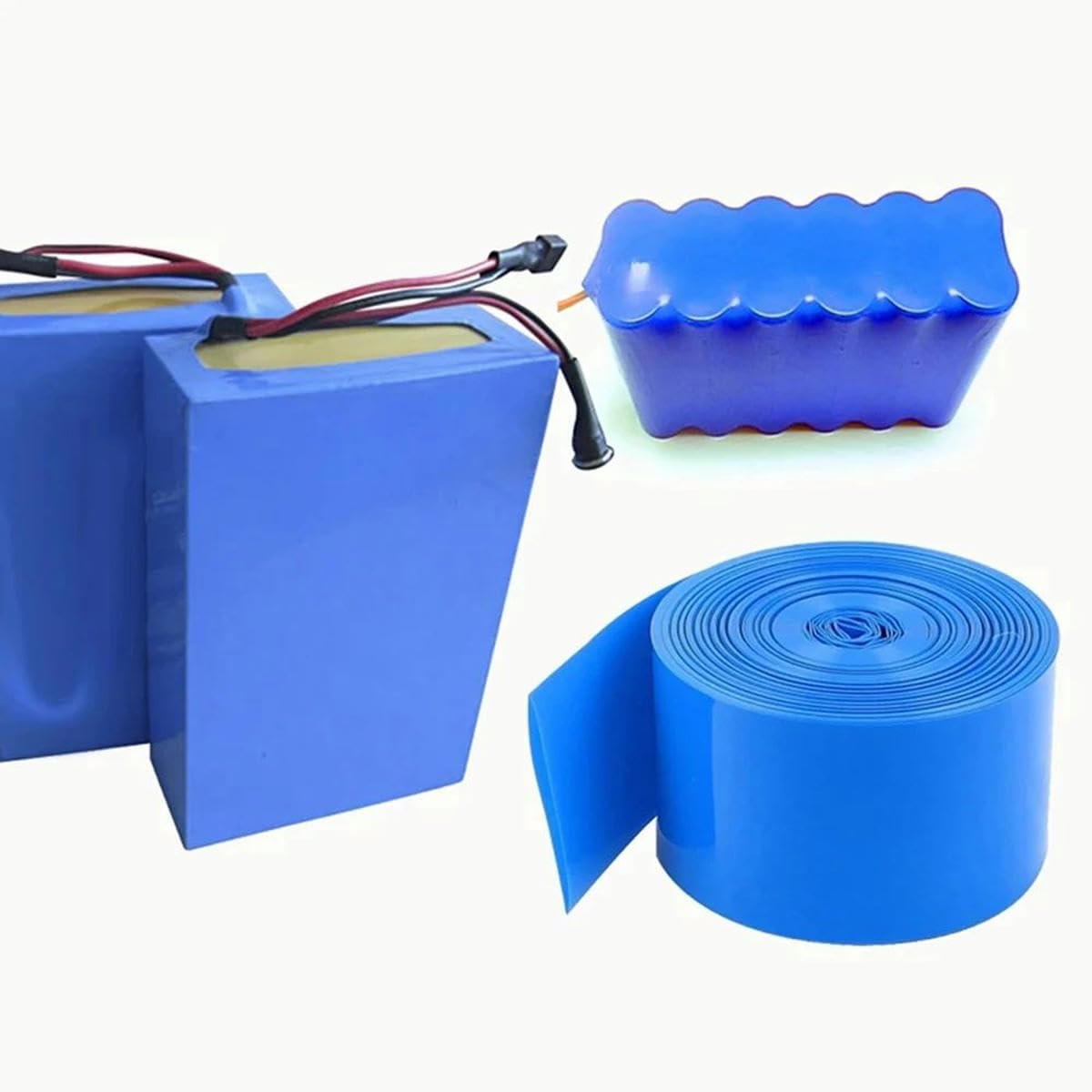 Tubo termorestringente 2M blu, guaina isolante per batteria 18650, 430 mm
