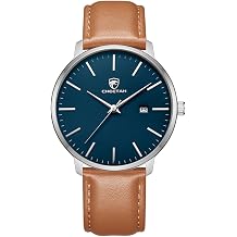 CHEETAH Minimalist Mens Watches, Analog Quartz Waterproof Fashion Watch for Men with Leather Strap, Auto Date Sports Man Wrist Watch
