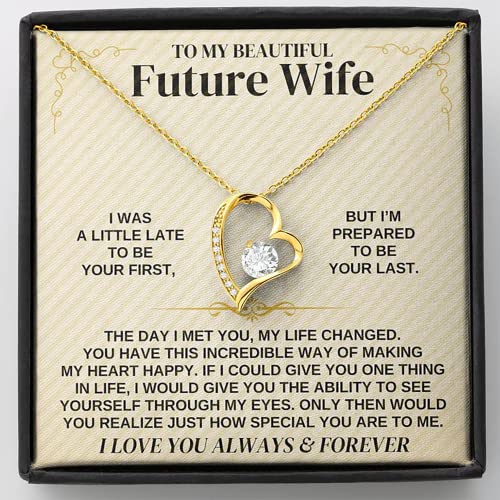 To My Future Wife Necklace - Promise Necklace For Her, Fiance Gifts For Her, Birthday Gifts For Future Wife With Message Card, To My Soulmate Necklace For Women Women Romantic Jewelry With Message Card, Gift Box