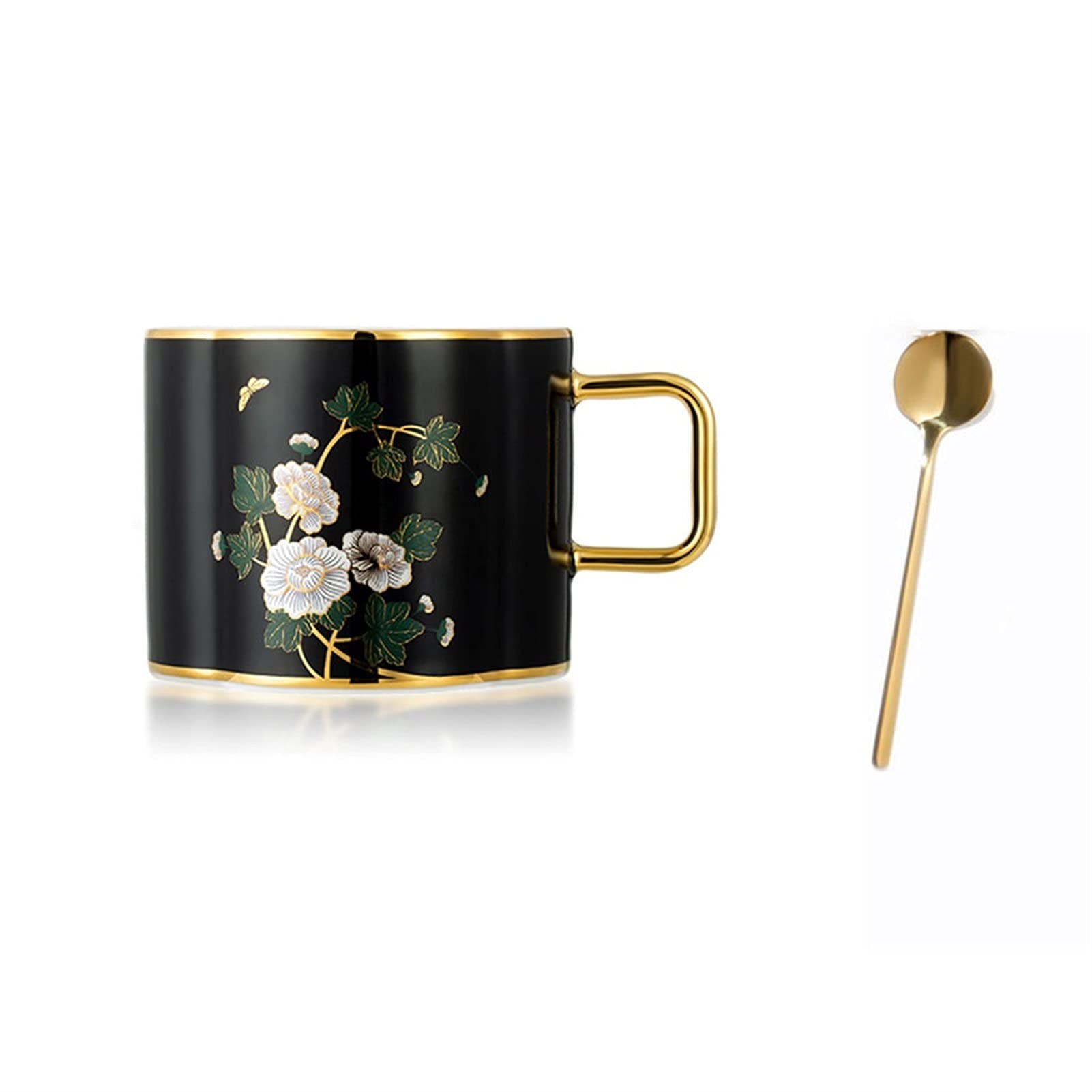 Juego de Tazas de café Juego de 3 Tazas de café de cerámica de Gran tamaño Restaurante Porcelana Tazas apilables Platillos Café Latte Estilo Chino y té Tazas ne