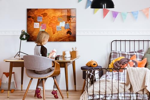 Organizador de tareas de pared magnético tipo mapamundi para resolver el caos de notas 4