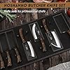 Butcher-Knife-Set-Hand-Forged-Butcher-Chef-Knife-Set-with-Roll-Bag-Sharp-Kitchen-Knife-Set-of-Meat-Cleaver-Knife-Bone-Chopper-Knife-Fillet-Knife-Set-for-Home-Camping-BBQ-Gift-for-Men HOSHANHO Butcher Knife Set, Hand Forged Butcher Chef Knife Set with Roll Bag, Sharp Kitchen Knife Set of Meat Cleaver Knife Bone Chopper Knife Fillet Knife Set for Home & Camping & BBQ Gift for Men