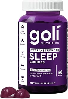 Nutritional Supplement, Extra Strength Sleep Gummy 10mg Melatonin - 1 Pack 50 Count - Gluten-Free, Vegan, Non-GMO, and Gelatin-Free