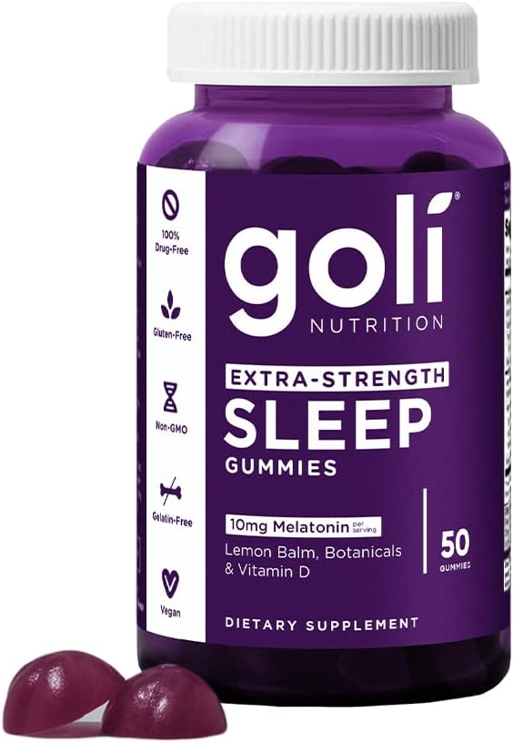 Nutritional Supplement, Extra Strength Sleep Gummy 10mg Melatonin - 1 Pack 50 Count - Gluten-Free, Vegan, Non-GMO, and Gelatin-Free