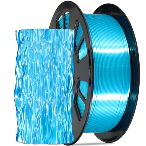 Image of Silk Peacock Blue PLA Satin Shiny 3D Printer Filament, 1.75mm Diameter 1kg Spool 2.2lbs for FDM 3D Printers