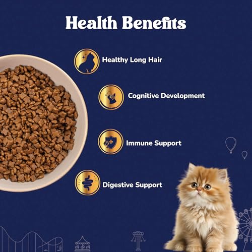 Image of Carniwel Persian Kitten Dry Cat Food with Antarctic Krill | 3X Healthy Skin & Coat | Easy Digestion & Hairball Reduction, 1Kg