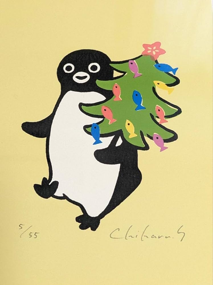 さかざきちはる 原画 ペンギンと風船 さかざきちはる 原画 ペンギンと風船