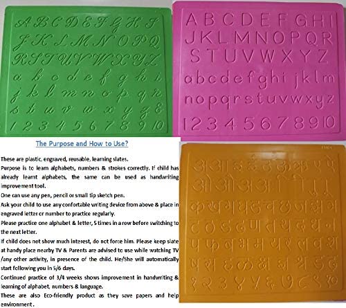 MASSᴇʟʟ Slate for Kids Handwriting Improvement Letter Learning Combo of 3 Small-English,Hindi& Cursive (Multicolor) (B0BN22C69M) Amazon Price History, Amazon Price Tracker