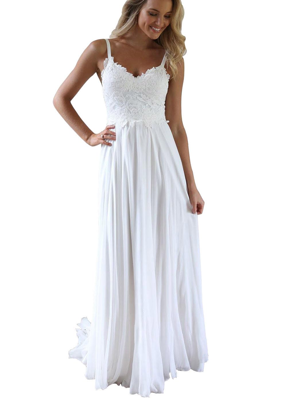 WaterDress Beach Wedding Dresses for Bride 2022 Long Sleeve Lace Boho Bridal Gowns for Women WDW001