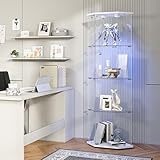 Matériaux de qualité supérieure : la vitrine d'angle en verre debout est fabriquée en panneau de fibres à densité moyenne (MDF), panneaux de particules et verre de sécurité ESG. Cela rend l'armoire d'angle agréablement légère, mais pas moins robuste et stable. Des poignées en métal de haute qualité facilitent l'ouverture des armoires en verre. Les bandes anti-collision maximisent la sécurité et protègent votre collection.