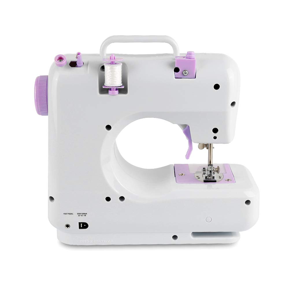 Máquina de coser con 12 patrones de puntada y pedal, minimáquina de coser eléctrica para principiantes, entusiastas de bricolaje