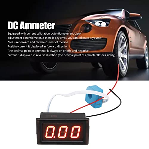 DC Ammeter with Hall Sensor, Current Meter LED Digital Display 50A High Accuracy Current Gauge for Vehicles - Image 4