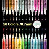 ✔ REGALO PERFECTO PARA TODOS - Todos estos marcadores de pintura acrílica, el juego de bolígrafo, cuentan con un resistente cuerpo de bolígrafo y punta de fibra fina sintética dura, bolígrafos de pintura dura y práctica para artistas, estudiantes de arte, adolescentes y adultos para usar en proyectos de arte y