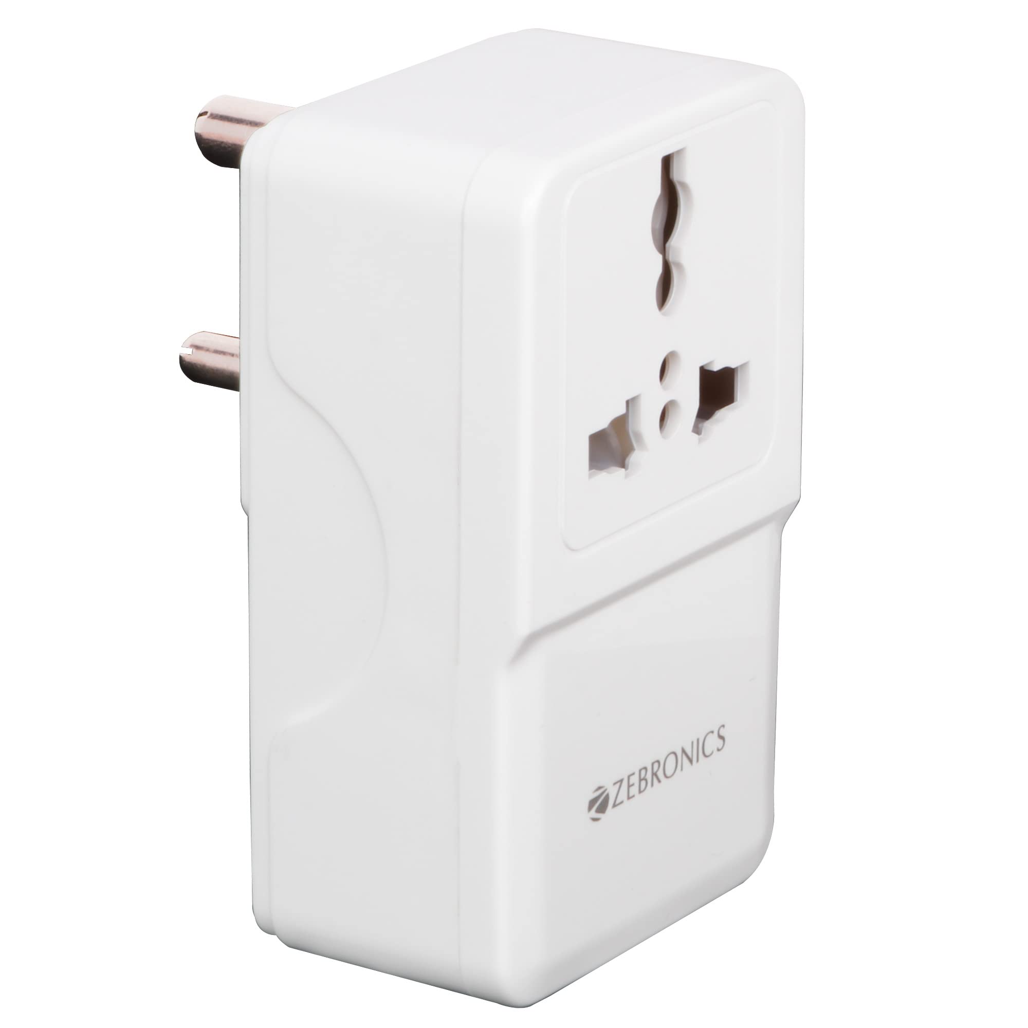 ZEBRONICS ZEB-MPA10 Dual USB Adapter with AC Socket,5V 3.1 A Output (White)