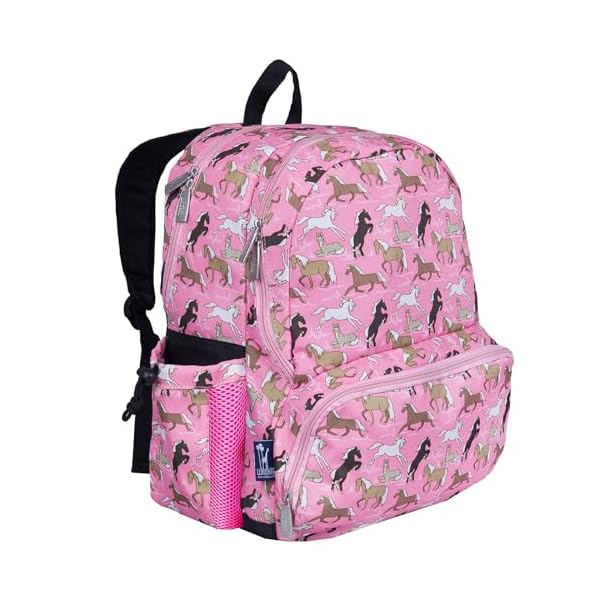 Wildkin 17 inch kids backpackdurable lightweight school bag for boys girls horses in pink  urban country home decor