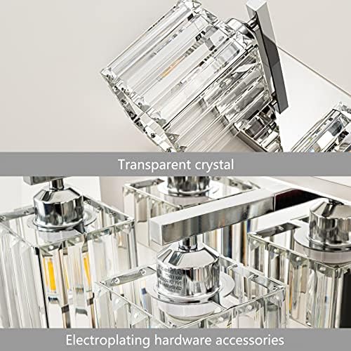 FDPBY Modern Bathroom Vanity Light 5-Lights Modern Chrome Crystal Bathroom Wall Light Bathroom Vanity Light Fixtures… - 3