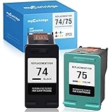MYCARTRIDGE Remanufactured Ink Cartridge Replacement for HP 74XL 75XL 74 75 for PhotoSmart D5300...