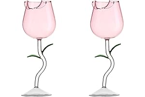 5 OZ Creative Rose Flower Wine Glasses Set of 2